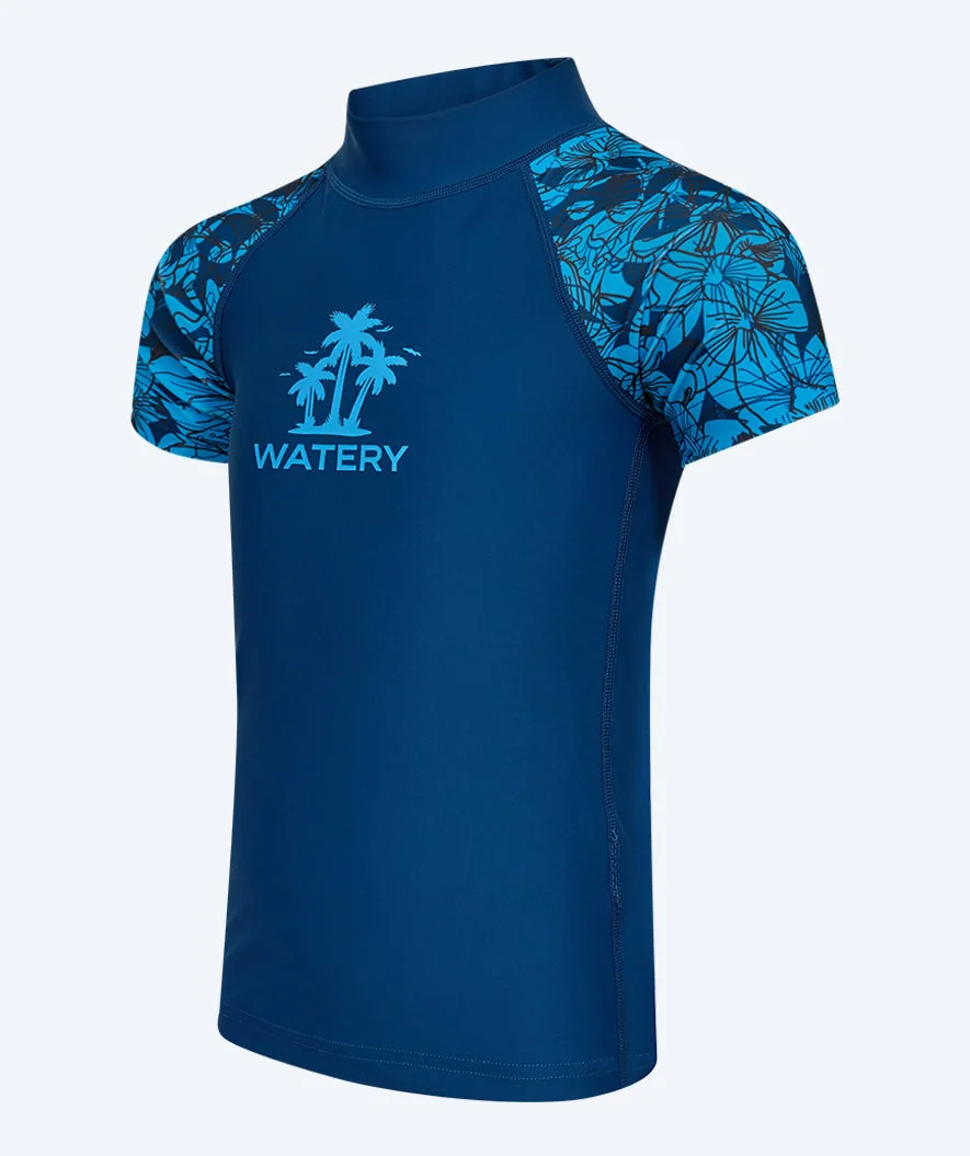 Watery UV-shirt for kids - Katsu Short Sleeve Rashguard - Blue/dark blue - Image 9
