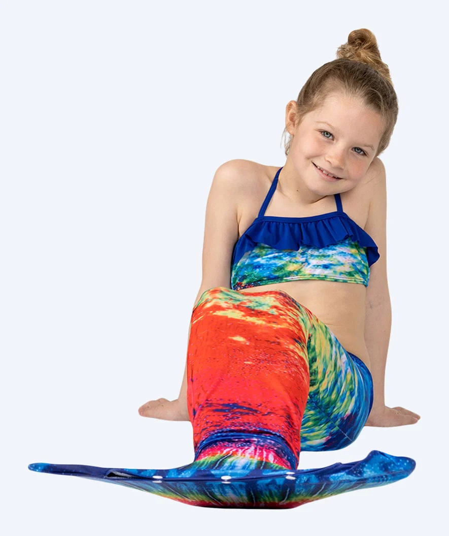 Watery mermaid bikini top for girls - Rainbow Bloom - Image 6