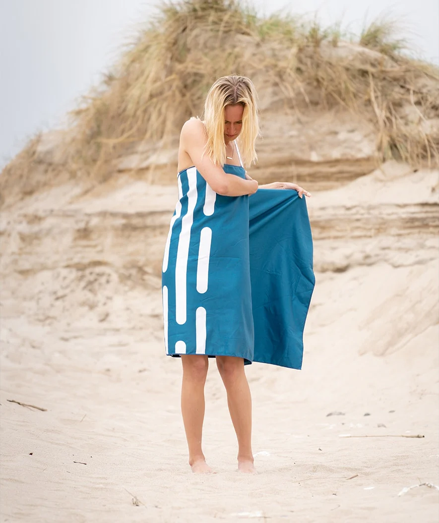 Watery microfiber towel (160 x 80 cm) - Eco Nebraska - Blue - Image 28