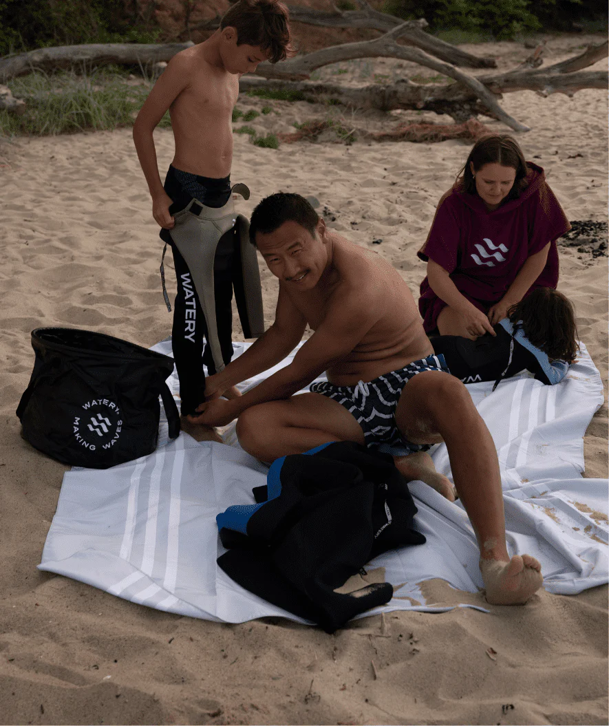 Watery microfiber towel (180 x 200 cm) - Eco Nebraska Family - Sand - Image 10