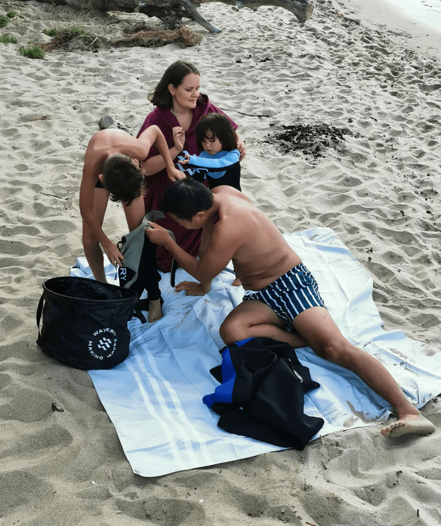 Watery microfiber towel (180 x 200 cm) - Eco Nebraska Family - Sand - Image 11