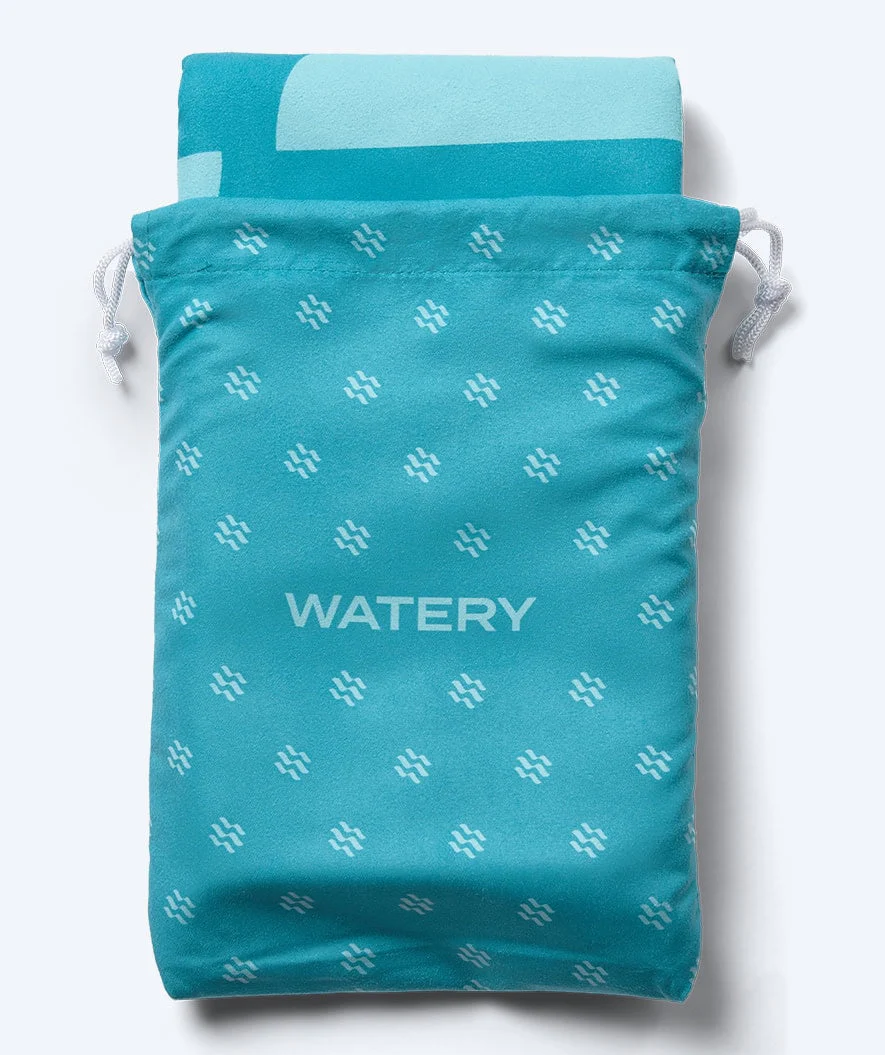 Watery microfiber towel (175 x 110 cm) - Rafferty - Ocean Blue - Image 3