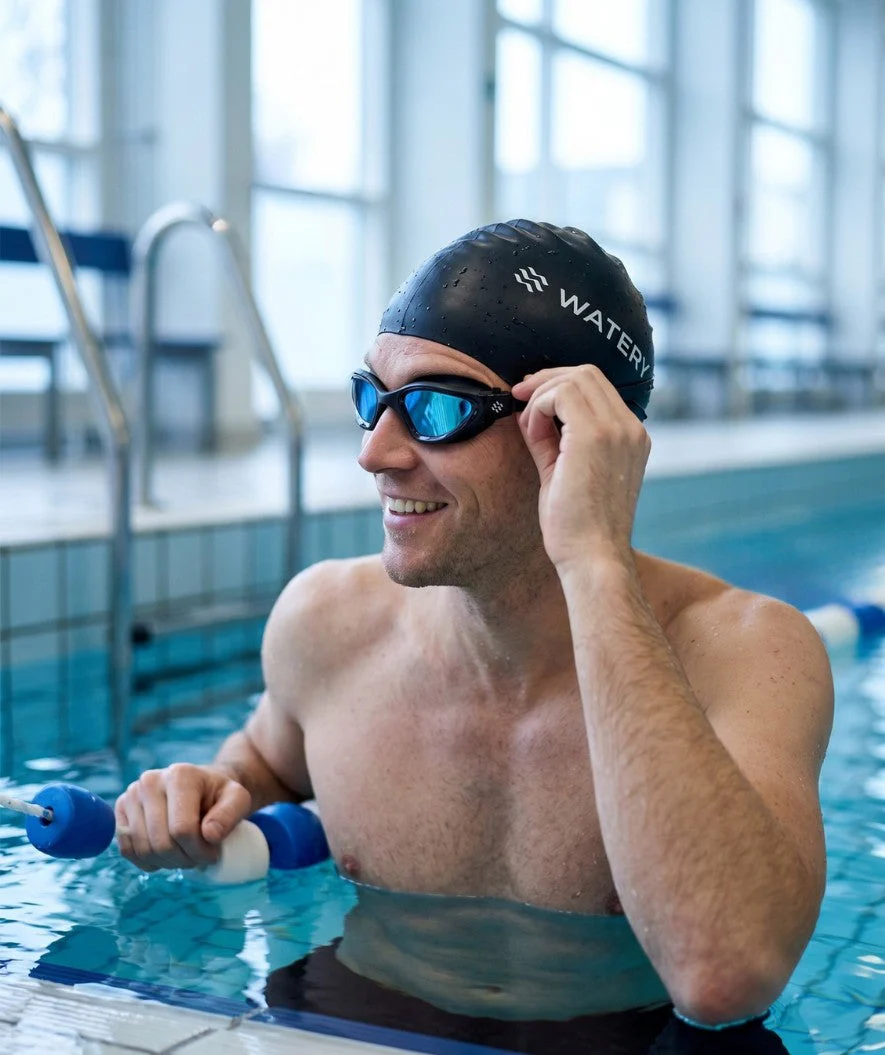 Watery training swimming goggles - Raven Mirror - Black/blue - Image 4