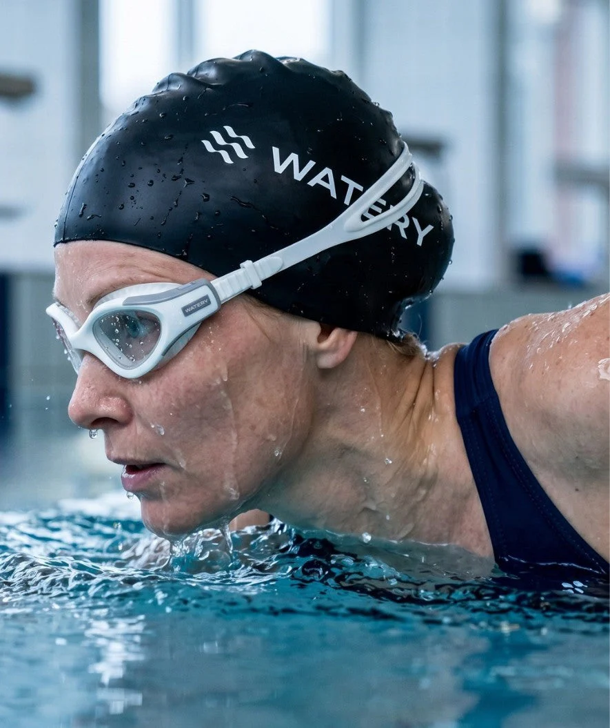 Watery training swimming goggles - Kelvin Active - White/clear - Image 5