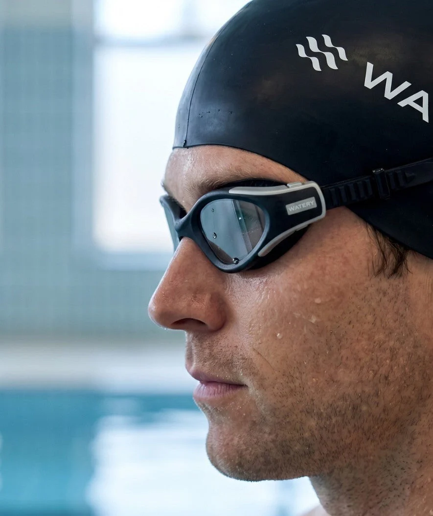 Watery training swimming goggles - Kelvin Active - Black/silver - Image 4