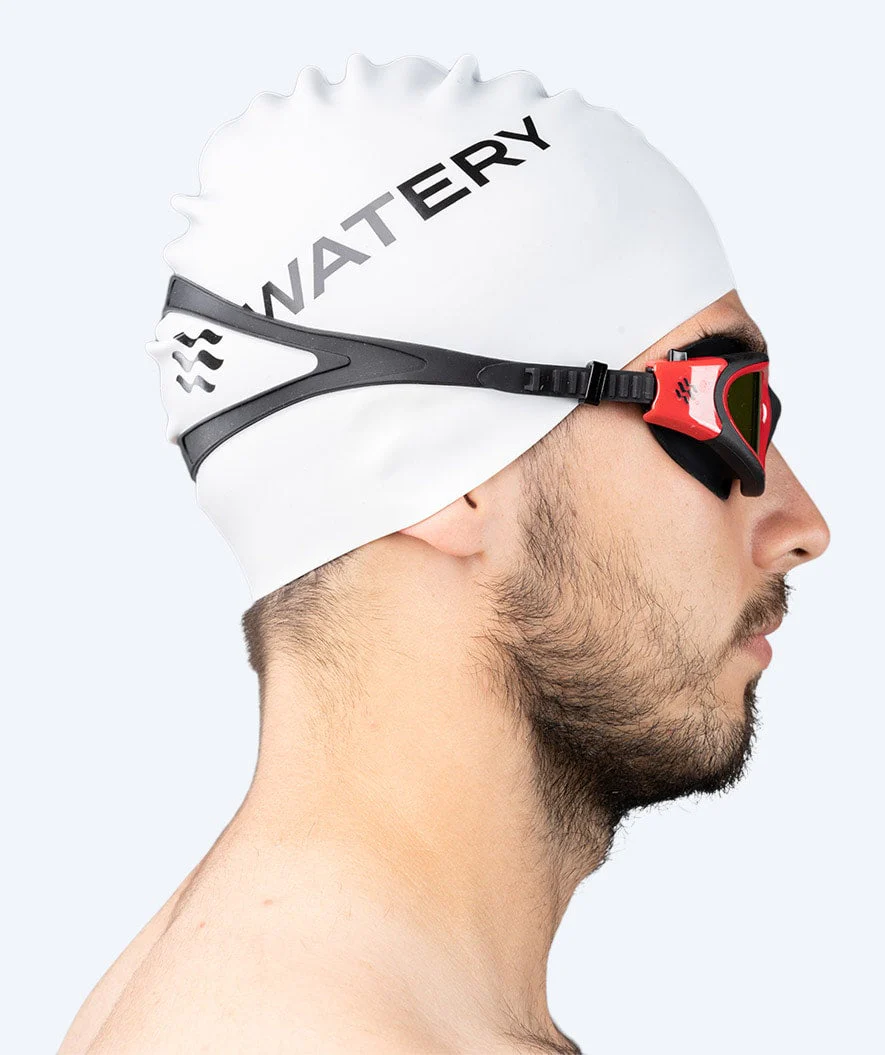 Watery training swimming goggles - Raven Mirror - Black/red - Image 12