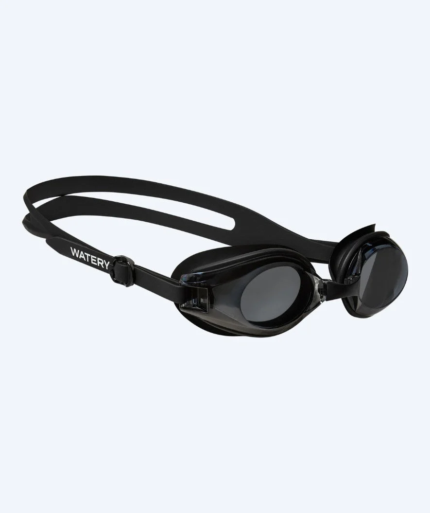Watery nearsighted swimming goggles with prescription for adults - (-1.5) – (-7.0) - Biminis - Black (Smoke lens)