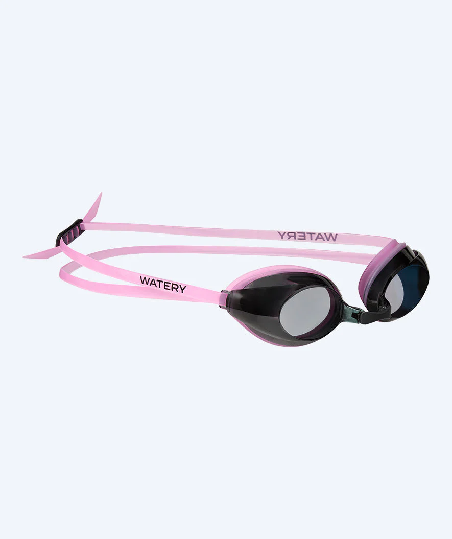 Watery nearsighted swimming goggles with prescription for adults - (-1.5) – (-8.0) - Catch - Pink (Smoke lens)