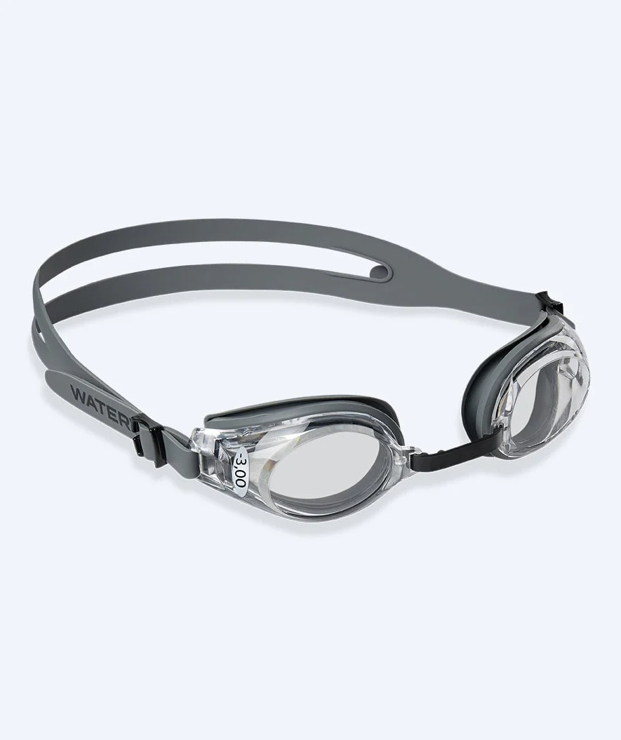 Watery nearsighted swimming goggles with prescription for adults - (-1.5) – (-7.0) - Ridley - Black