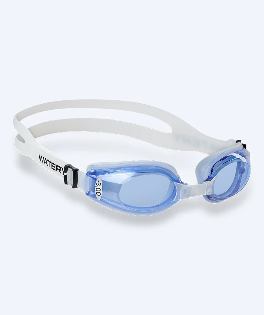 Watery nearsighted swimming goggles with prescription for adults - (-1.0) – (-8.0) - Clivia - Clear/blue