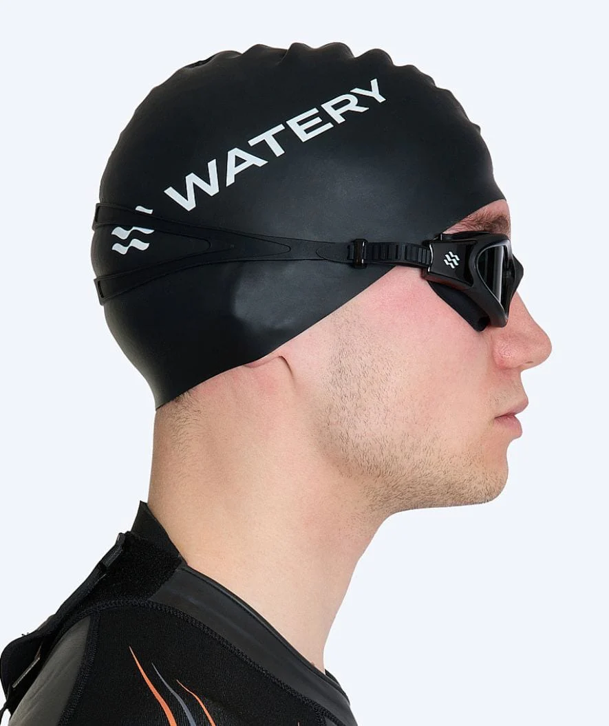Watery nearsighted swimming goggles with prescription for adults - (-2.0) – (-6.0) - Raven Active - Black (Smoke lens) - Image 3