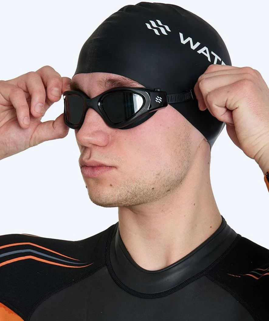 Watery nearsighted swimming goggles with prescription for adults - (-2.0) – (-6.0) - Raven Active - Black (Smoke lens) - Image 5