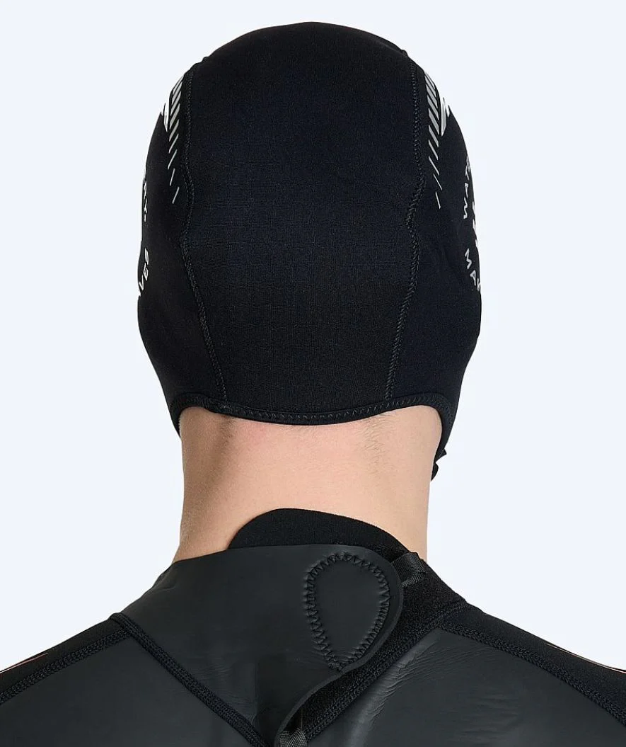 Watery neoprene hood - Reptile (3mm) - Black - Image 3