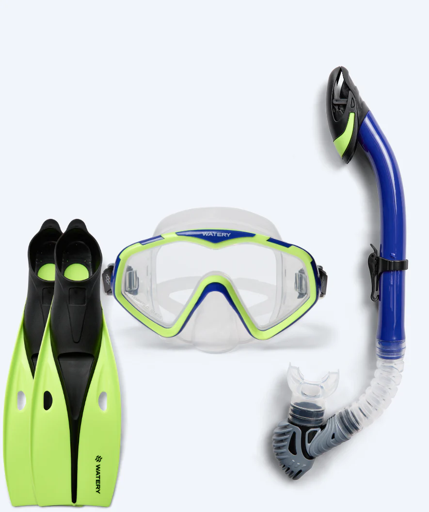Watery snorkel set for adults (from 15 years) - Leach/Breeve - Blue/yellow - Image 2
