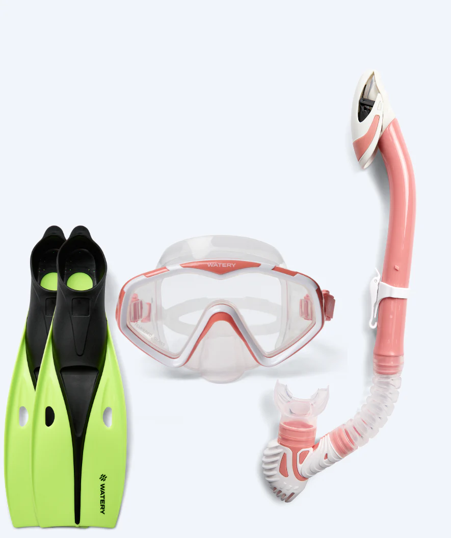 Watery snorkel set for adults (from 15 years) - Leach/Breeve - White/light pink - Image 2