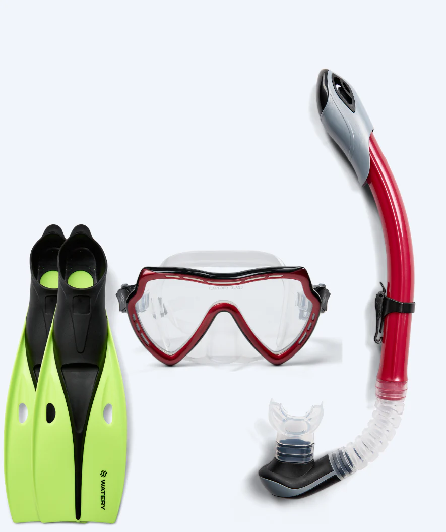 Watery snorkel set for adults (from 15 years) - Nebula/Breeve - Black/red - Image 2