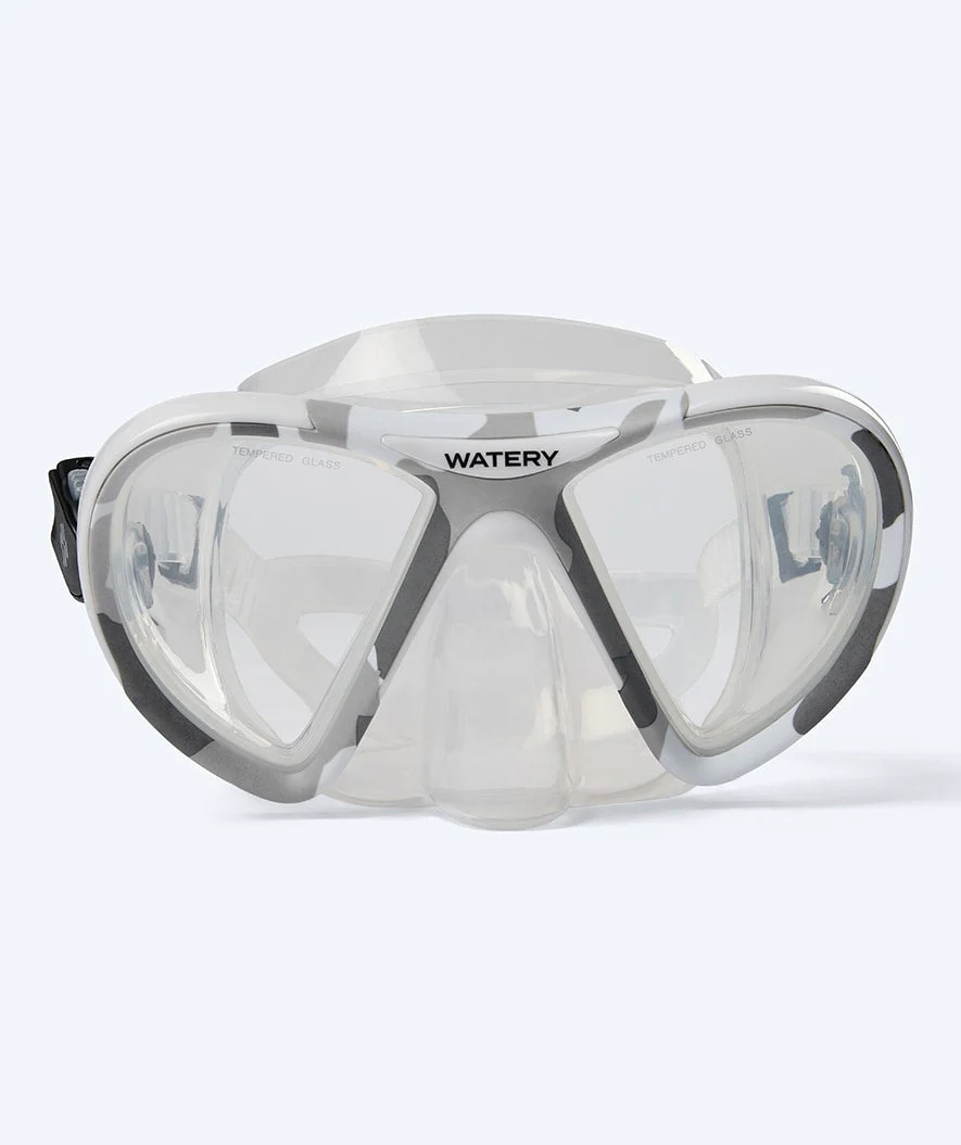 Watery snorkel set for adults (from 15 years) - Rudder Camo/Itzel/Delmere - Clear/black - Image 2