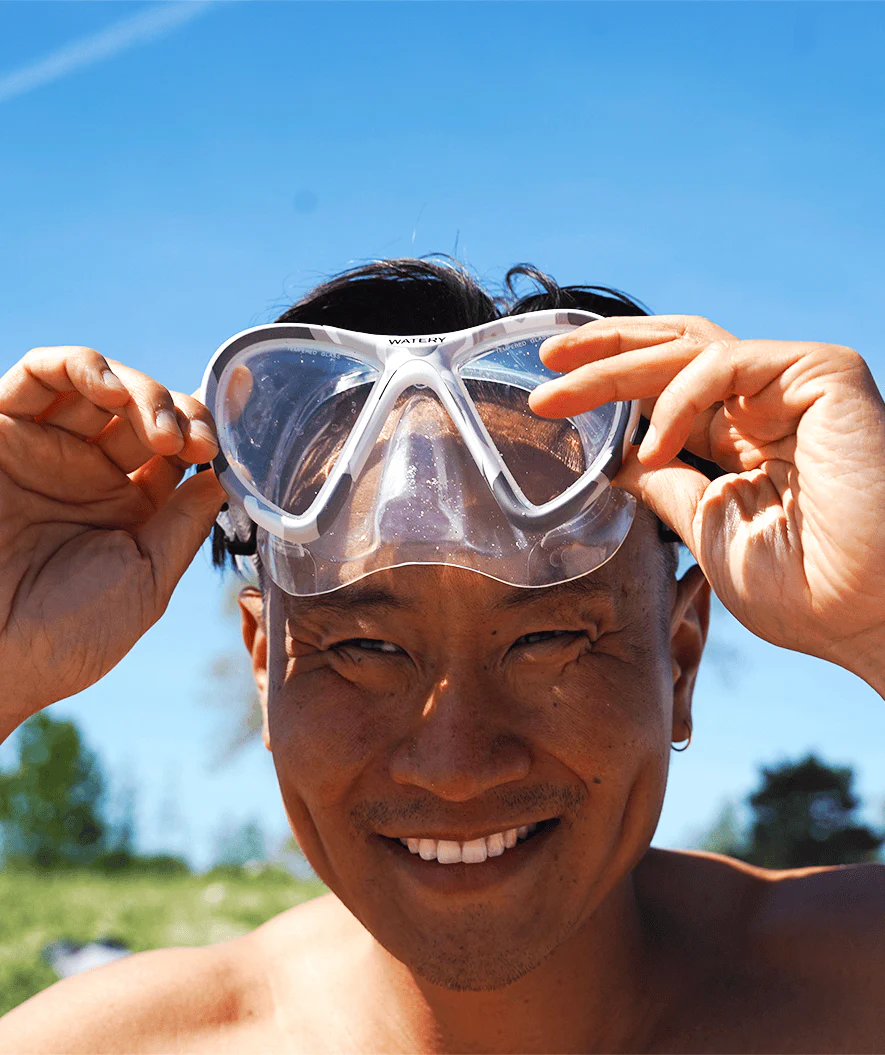 Watery snorkel set for adults (from 15 years) - Rudder Camo/Itzel/Delmere - Clear/black - Image 9