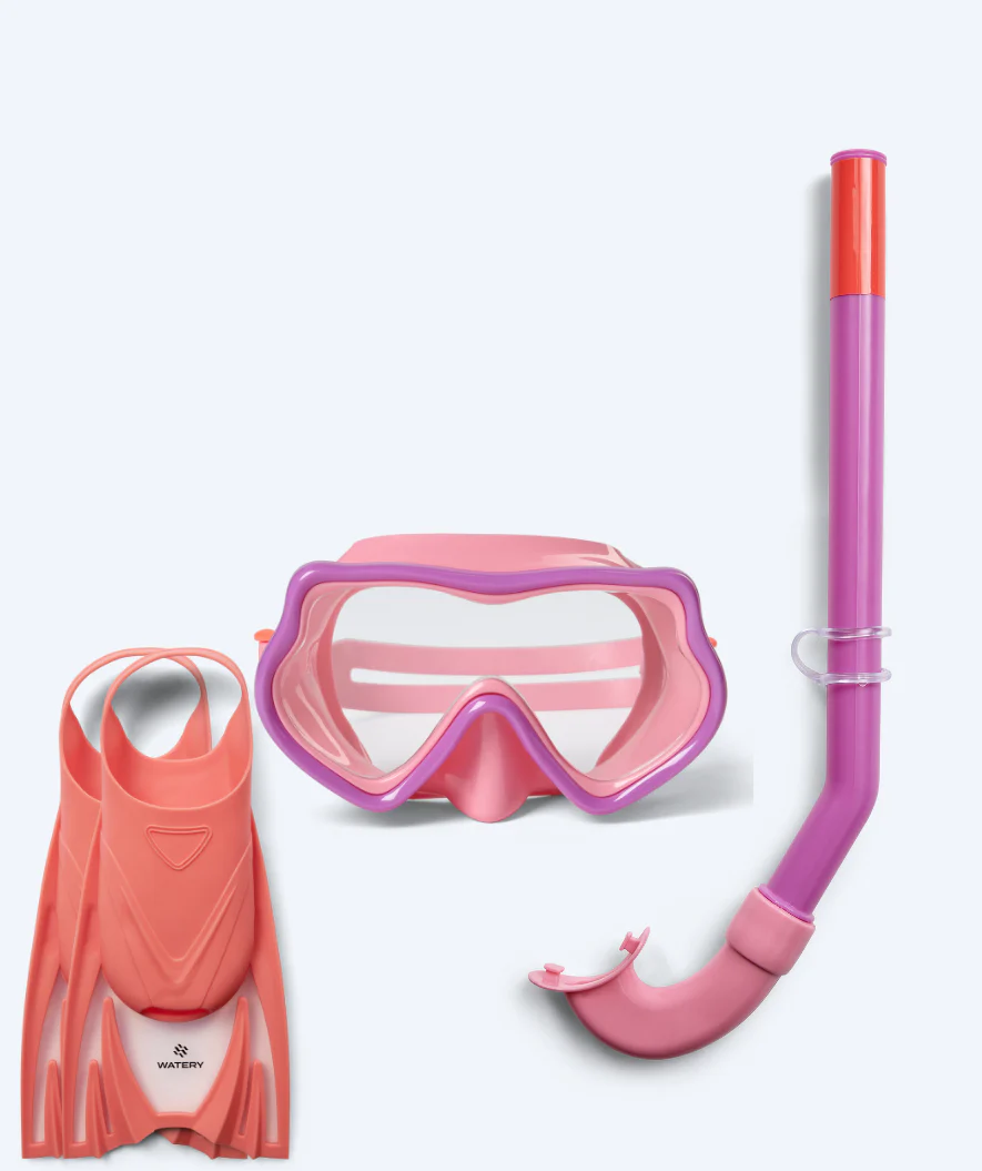 Watery snorkel set for kids (4-10) - Pulina/Bimasha - Light pink/light pink