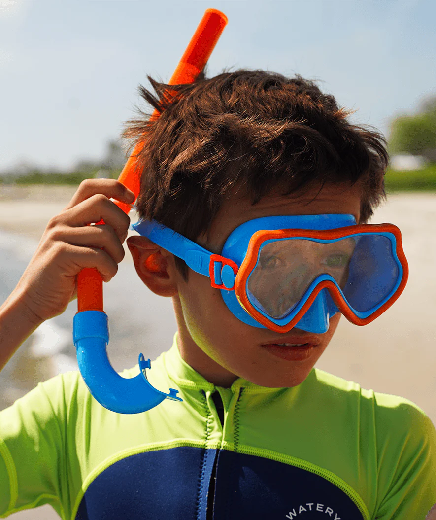 Watery snorkel set for kids (4-10) - Pulina/Fleetwood - Orange/blue - Image 9