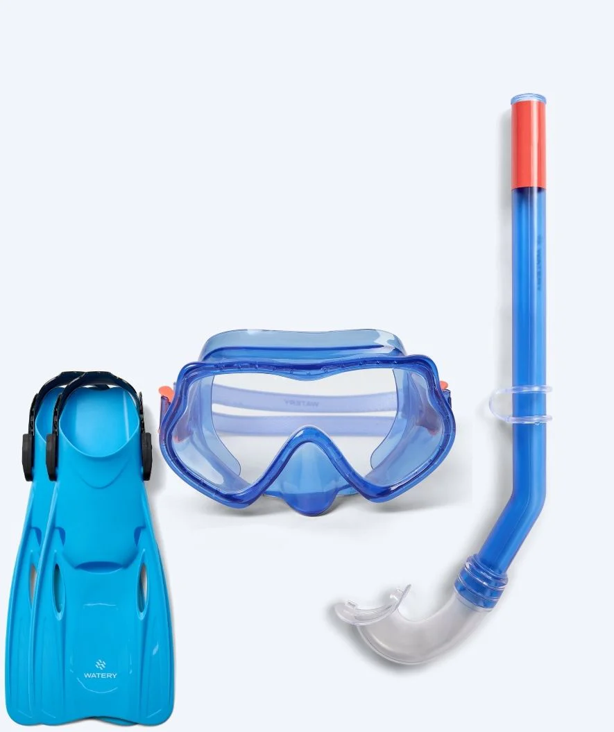 Watery snorkel set for kids (4-10) - Winslet/Fleetwood - Blue/blue