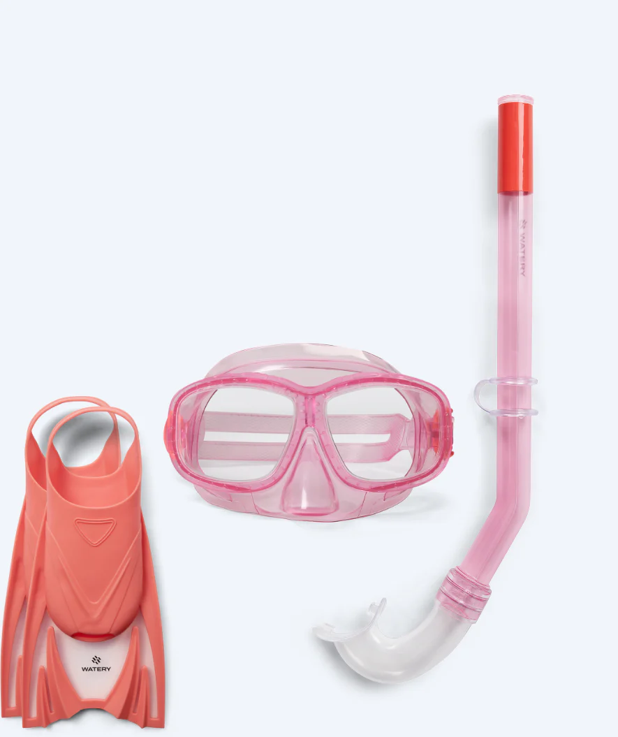Watery snorkel set for kids (4-10) - Wyre/Bimasha - Light pink/light pink