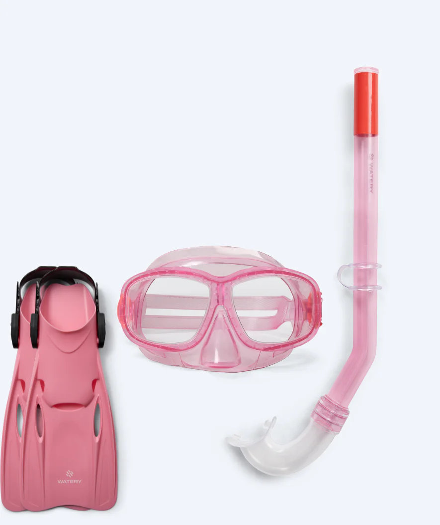 Watery snorkel set for kids (4-10) - Wyre/Fleetwood - Light pink/light pink