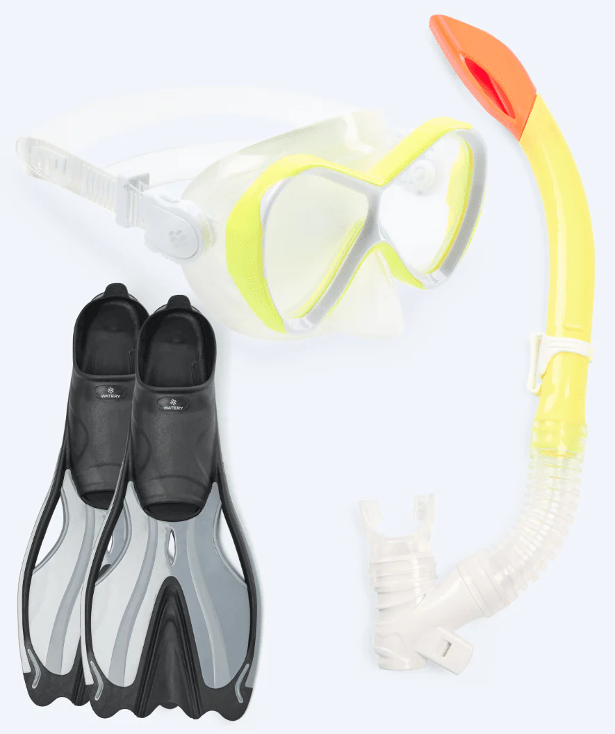 Watery snorkel set for kids - Delphina/Triton - Yellow