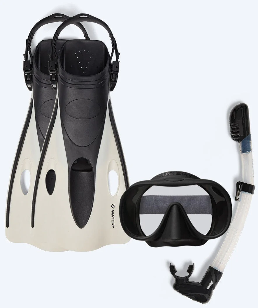 Watery snorkel set for adults (from 15 years) - Launch/Alton - Black/White