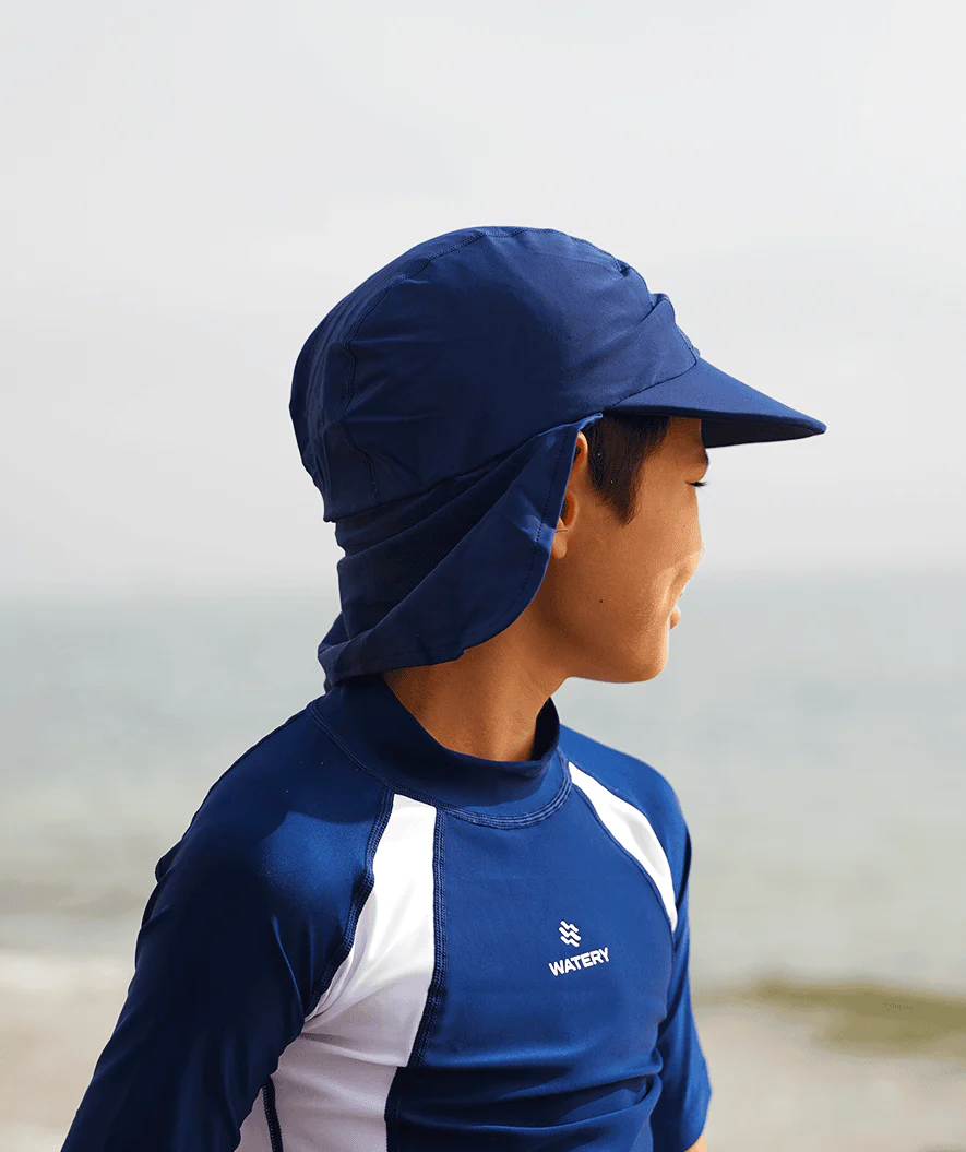 Watery sunhat for kids - Cascade - Dark blue - Image 3
