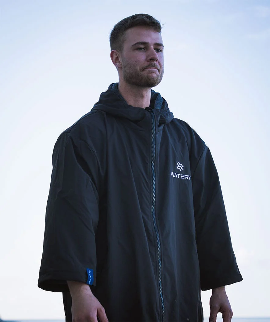 Watery surf poncho - Waterproof - Black - Image 4