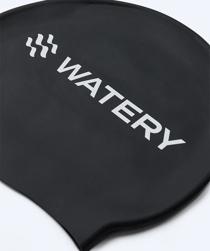 Watery swimming cap for kids (3-10) - Signature - Black - Image 2