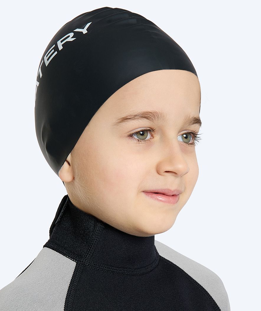 Watery swimming cap for kids (3-10) - Signature - Black - Image 3