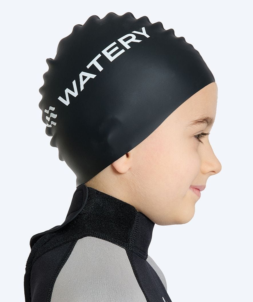 Watery swimming cap for kids (3-10) - Signature - Black - Image 4
