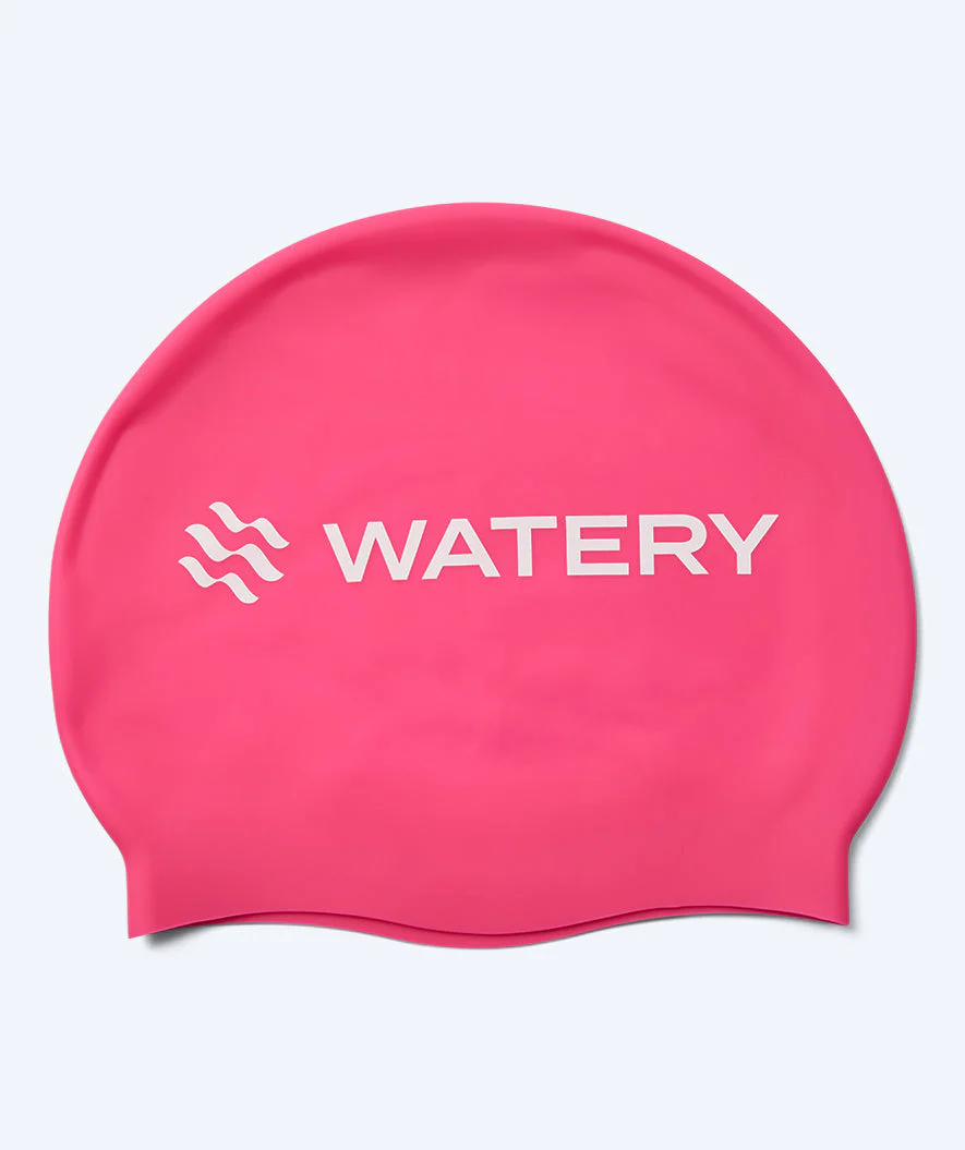 Watery swimming cap for kids (3-10) - Signature - Pink