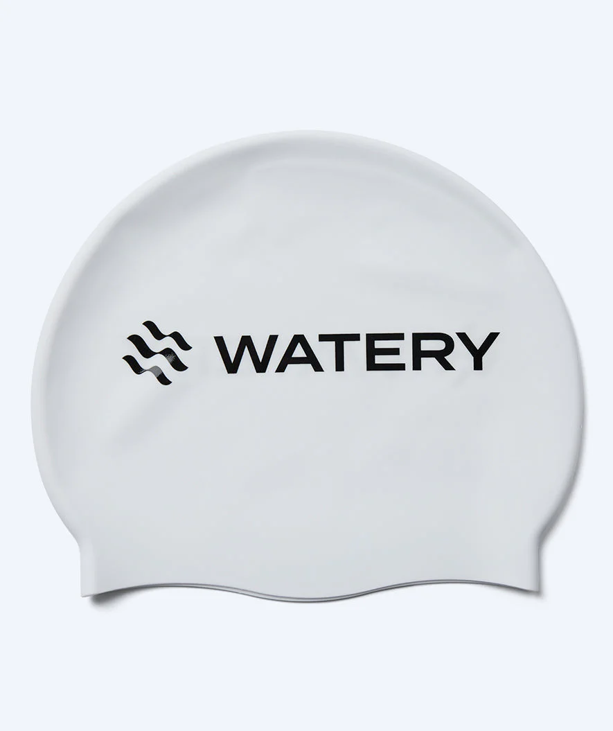 Watery swimming cap for kids (3-10) - Signature - White
