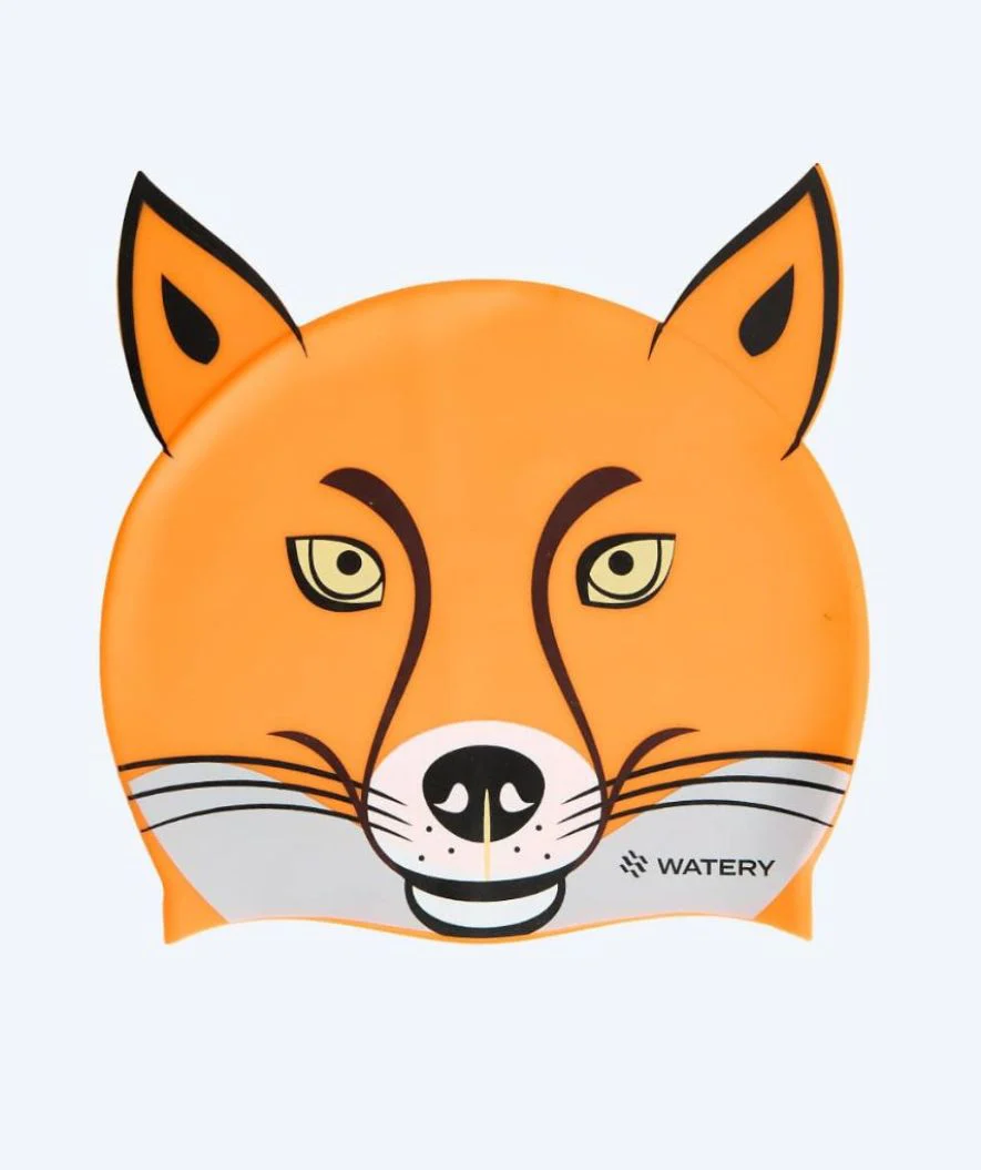 Watery swimming cap for kids - Dashers - Fox (Orange/grey)