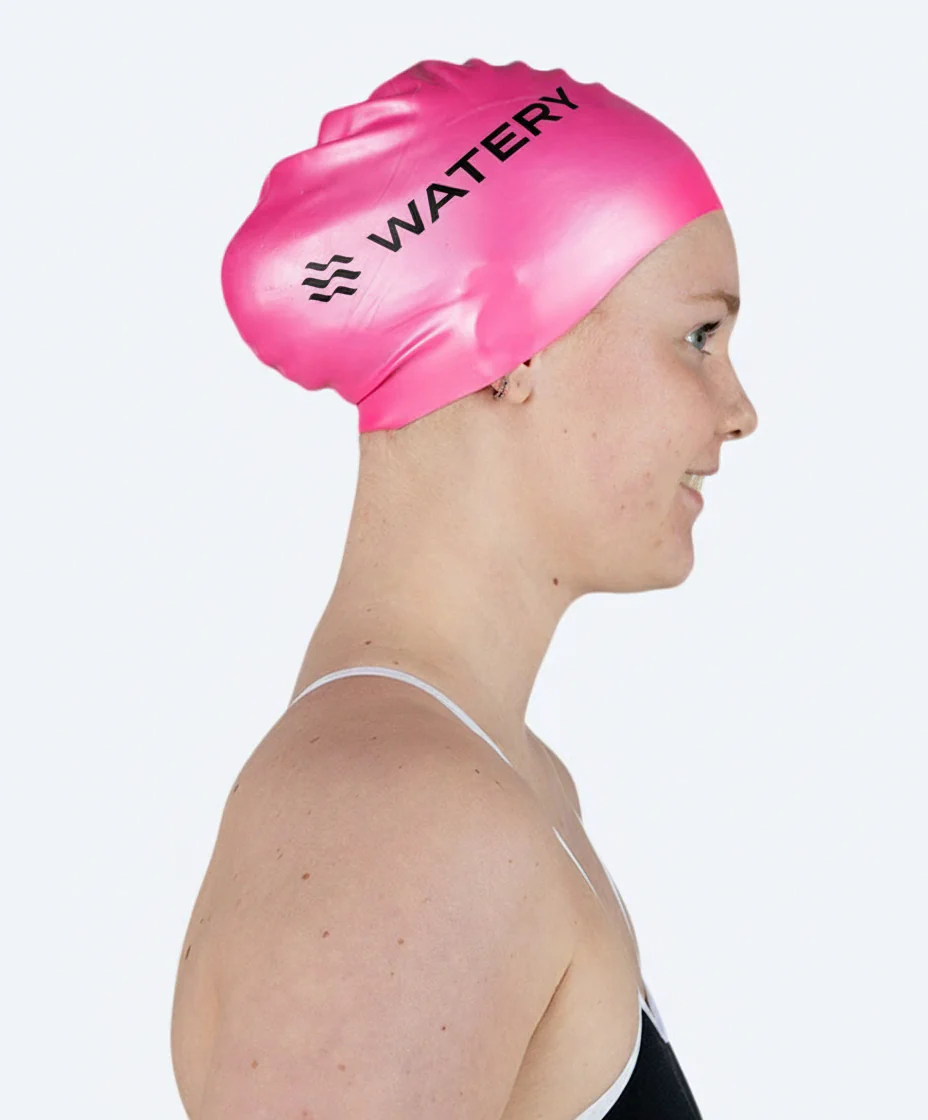 Watery swimming cap for long hair - Signature - Pink