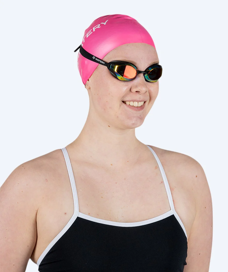Watery swimming cap for long hair - Signature - Pink - Image 3