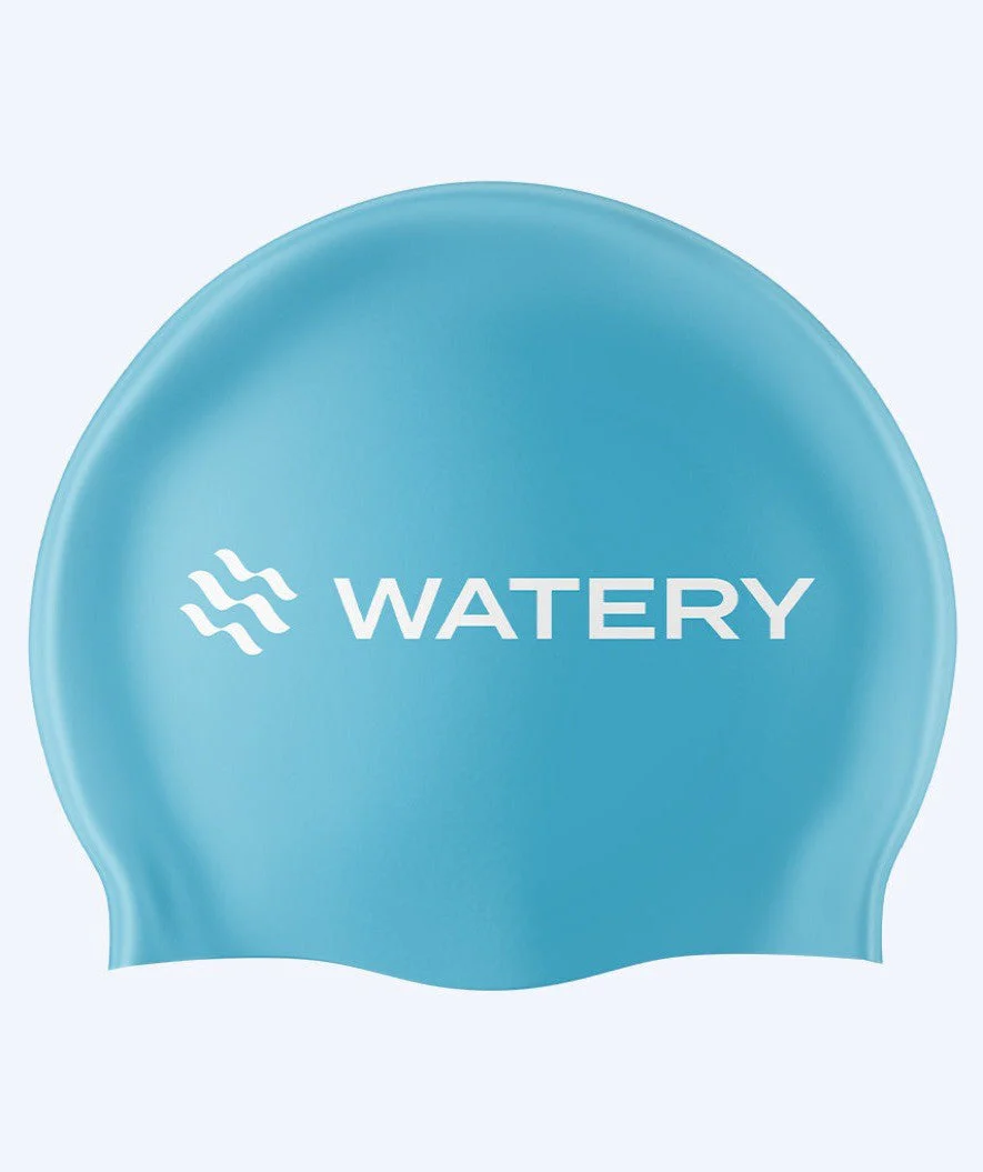 Watery swimming cap (from 10 years) - Signature Latex - Light blue