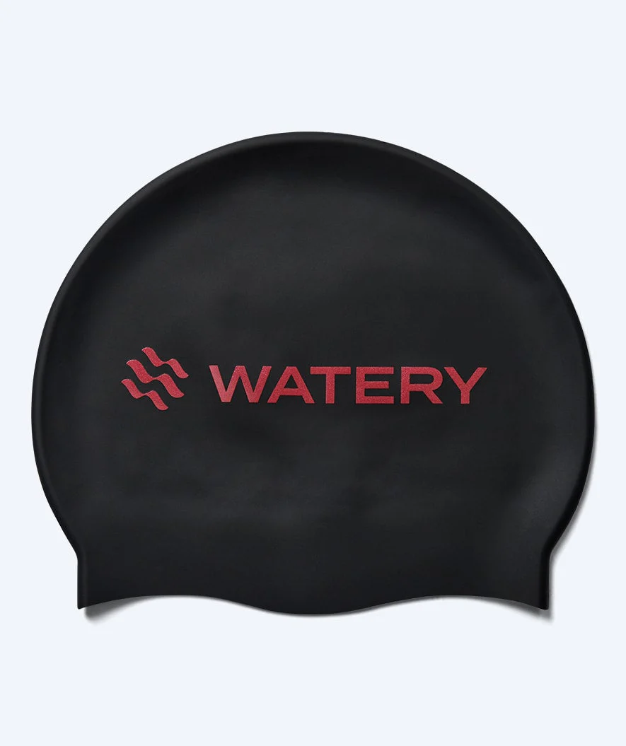 Watery swimming cap - Signature Metallic - Black/red