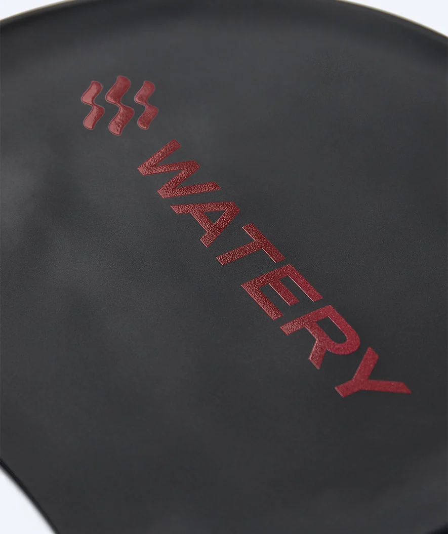 Watery swimming cap - Signature Metallic - Black/red - Image 2