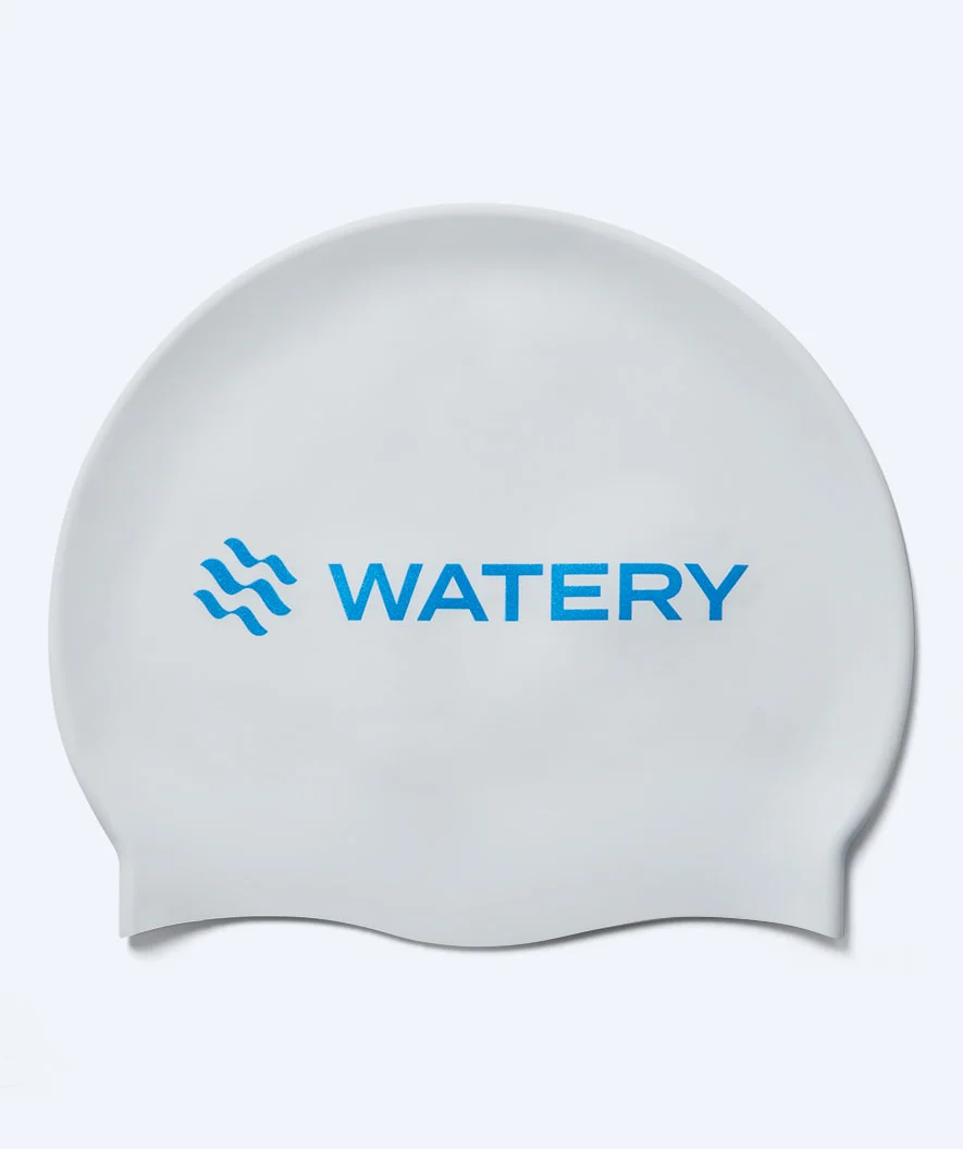 Watery swimming cap - Signature Metallic - White/blue