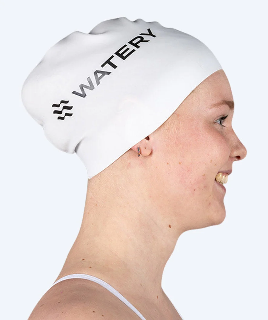 Watery swimming cap (from 10 years) - Signature - White - Image 3