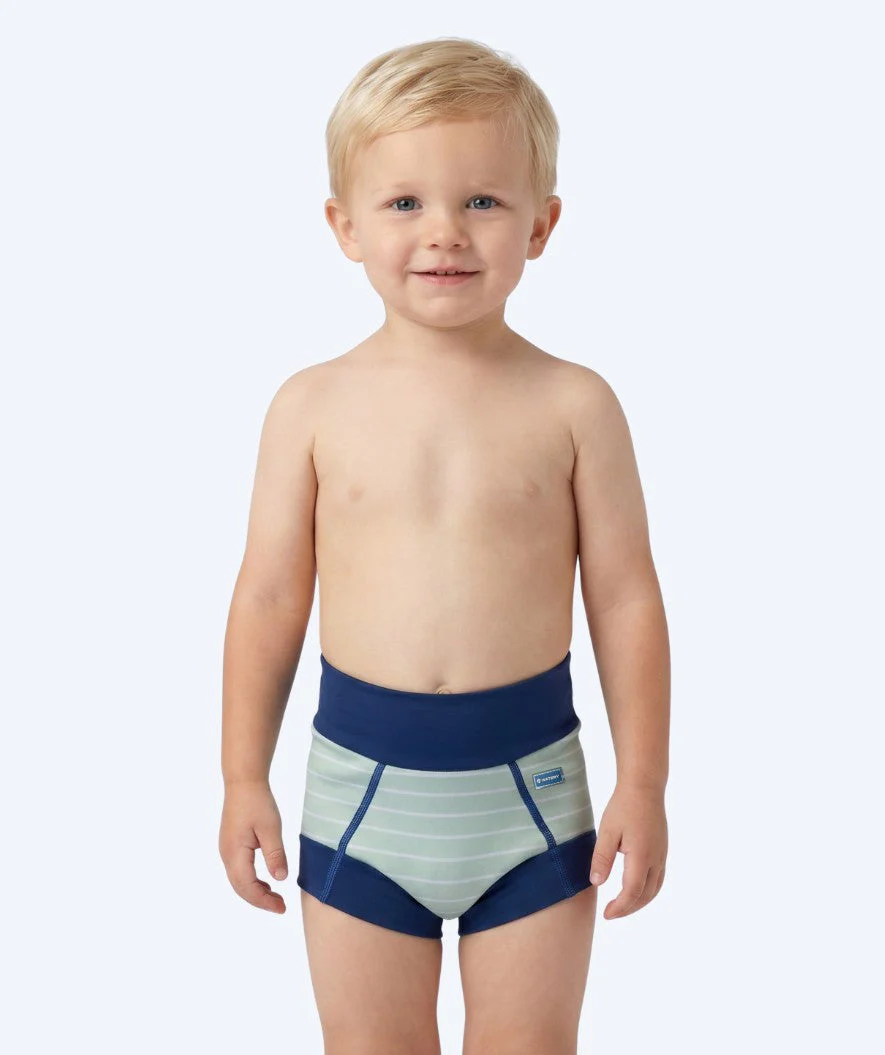 Watery swim nappies for kids - Neoprene Swim Nappy - Nordic Green Stripes