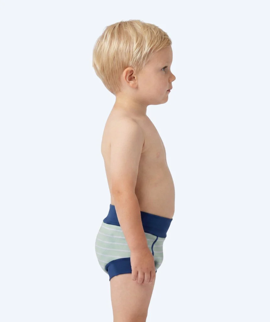 Watery swim nappies for kids - Neoprene Swim Nappy - Nordic Green Stripes - Image 3