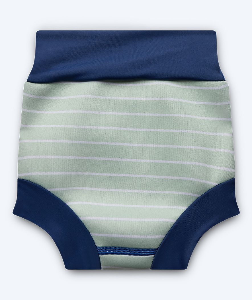 Watery swim nappies for kids - Neoprene Swim Nappy - Nordic Green Stripes - Image 9