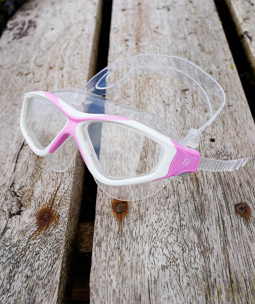 Watery swim mask for adults - Mantis - Pink/clear - Image 4