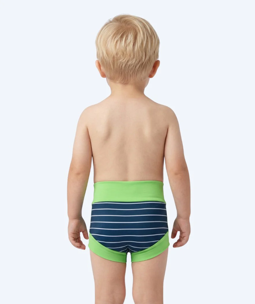 Watery swim nappies for kids - Neoprene Swim Nappy - Green Stripes - Image 2