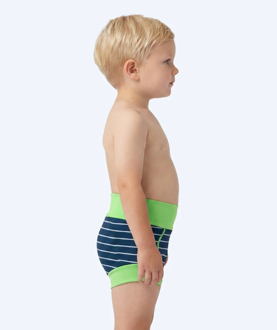 Watery swim nappies for kids - Neoprene Swim Nappy - Green Stripes - Image 3